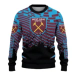 Personalized West Ham United Pixel Flow Claret Black Sweater Best Selling