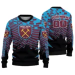Personalized West Ham United Pixel Flow Claret Black Sweater Best Selling