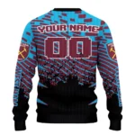Personalized West Ham United Pixel Flow Claret Black Sweater Best Selling