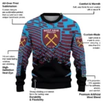 Personalized West Ham United Pixel Flow Claret Black Sweater Best Selling