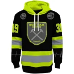 Personalized West Ham United Safety Motif Black Neon Green Hoodie Best Selling