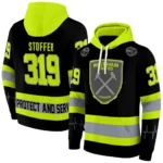 Personalized West Ham United Safety Motif Black Neon Green Hoodie Best Selling