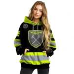 Personalized West Ham United Safety Motif Black Neon Green Hoodie Best Selling