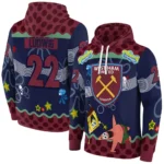 Personalized West Ham United Spongebob Patrick Star Claret Navy Hoodie Best Selling