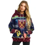 Personalized West Ham United Spongebob Patrick Star Claret Navy Hoodie Best Selling