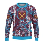 Personalized West Ham United Streak Overlay Claret Sweater Best Selling