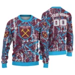 Personalized West Ham United Streak Overlay Claret Sweater Best Selling