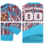 Personalized West Ham United Streak Overlay Claret Sweater Best Selling