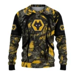 Personalized Wolverhampton Wanderers Antlers Pattern Old Gold Black Sweater Best Selling
