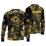Personalized Wolverhampton Wanderers Antlers Pattern Old Gold Black Sweater Best Selling