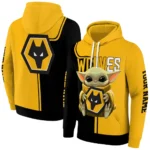 Personalized Wolverhampton Wanderers Baby Yoda Old Gold Black Hoodie Best Selling