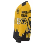 Personalized Wolverhampton Wanderers Flame Border Old Gold Sweater Best Selling
