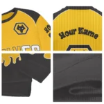 Personalized Wolverhampton Wanderers Flame Border Old Gold Sweater Best Selling