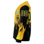 Personalized Wolverhampton Wanderers Flame Outline Old Gold Black Sweater Best Selling