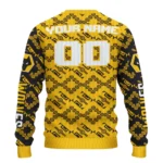 Personalized Wolverhampton Wanderers Lattice Gridwork Old Gold Sweater Best Selling