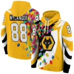 Personalized Wolverhampton Wanderers Puzzle Pieces Old Gold Hoodie Best Selling