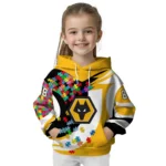 Personalized Wolverhampton Wanderers Puzzle Pieces Old Gold Hoodie Best Selling