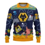 Personalized Wolverhampton Wanderers Spongebob Designs Blue Sweater Best Selling