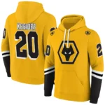 Personalized Wolverhampton Wanderers Striped Sleeves Old Gold Hoodie Best Selling