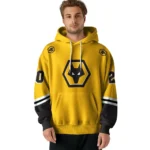 Personalized Wolverhampton Wanderers Striped Sleeves Old Gold Hoodie Best Selling