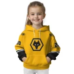 Personalized Wolverhampton Wanderers Striped Sleeves Old Gold Hoodie Best Selling
