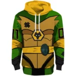 Personalized Wolverhampton Wanderers Superhero Armor Old Gold Green Hoodie Best Selling