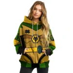 Personalized Wolverhampton Wanderers Superhero Armor Old Gold Green Hoodie Best Selling
