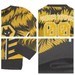 Personalized Wolverhampton Wanderers Swirl Flow Old Gold Sweater Best Selling