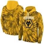 Personalized Wolverhampton Wanderers Tie Dye Pattern Old Gold Hoodie Best Selling