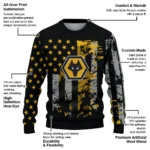 Personalized Wolverhampton Wanderers Vintage Usa Flag Black Sweater Best Selling