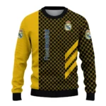 Real Madrid Circles Mesh Yellow Black Sweater Best Selling