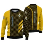 Real Madrid Circles Mesh Yellow Black Sweater Best Selling