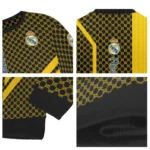 Real Madrid Circles Mesh Yellow Black Sweater Best Selling