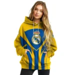Real Madrid Concentric Lines Yellow Hoodie Best Selling