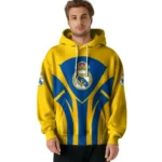 Real Madrid Concentric Lines Yellow Hoodie Best Selling