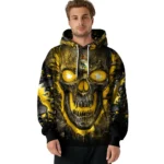 Real Madrid Demonic Skull Yellow Black Hoodie Best Selling