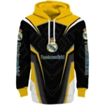 Real Madrid Futuristic Pattern Yellow Black Hoodie Best Selling
