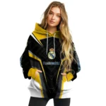 Real Madrid Futuristic Pattern Yellow Black Hoodie Best Selling