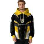 Real Madrid Futuristic Pattern Yellow Black Hoodie Best Selling
