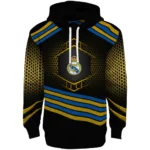Real Madrid Hexagonal Pattern Yellow Black Hoodie Best Selling