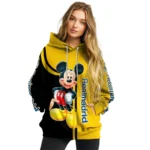 Real Madrid Mickey Mouse Yellow Black Hoodie Best Selling