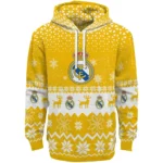 Real Madrid Reindeer Motif Yellow Hoodie Best Selling