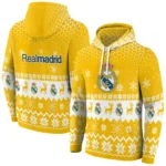 Real Madrid Reindeer Motif Yellow Hoodie Best Selling
