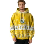 Real Madrid Reindeer Motif Yellow Hoodie Best Selling