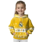 Real Madrid Reindeer Motif Yellow Hoodie Best Selling