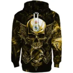 Real Madrid Skull Artwork Yellow Black Hoodie Best Selling