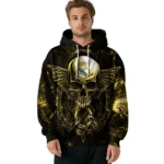 Real Madrid Skull Artwork Yellow Black Hoodie Best Selling