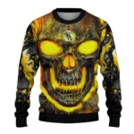 Real Madrid Skull Intensity Yellow Black Sweater Best Selling