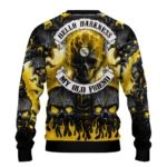 Real Madrid Skull Intensity Yellow Black Sweater Best Selling