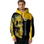 Real Madrid Skull Motif Yellow Black Hoodie Best Selling